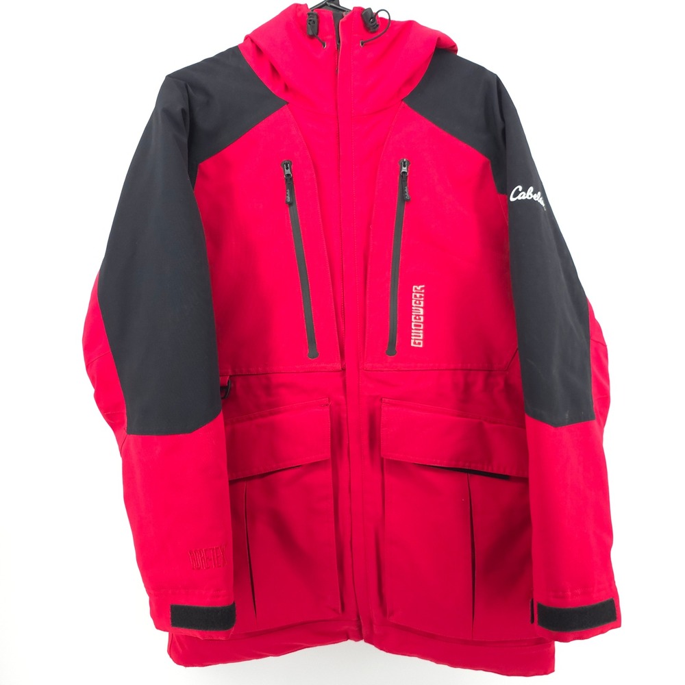 Cabela's Guidewear Men Jacket S Red Gore-Tex Insulated Hooded Parka 922874
